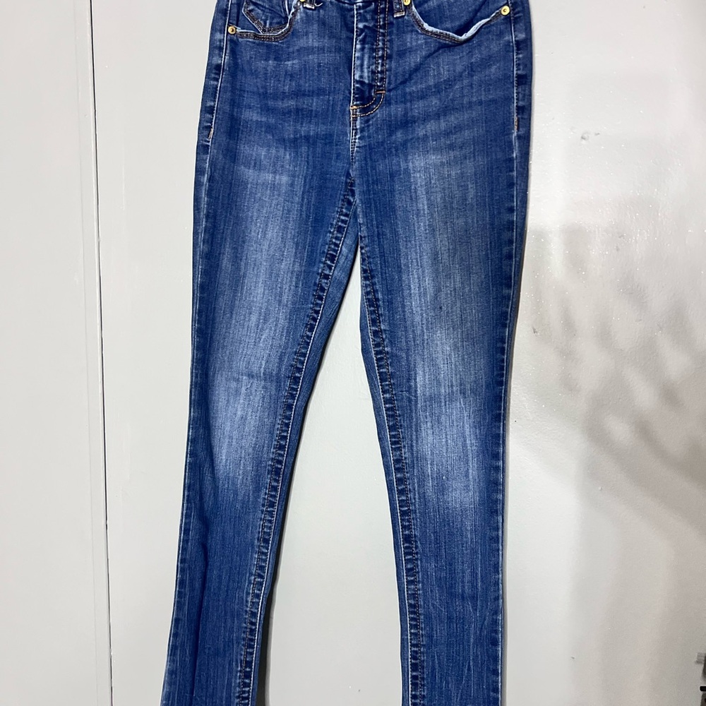 Seven7 Women's Straight Leg Blue Jeans
